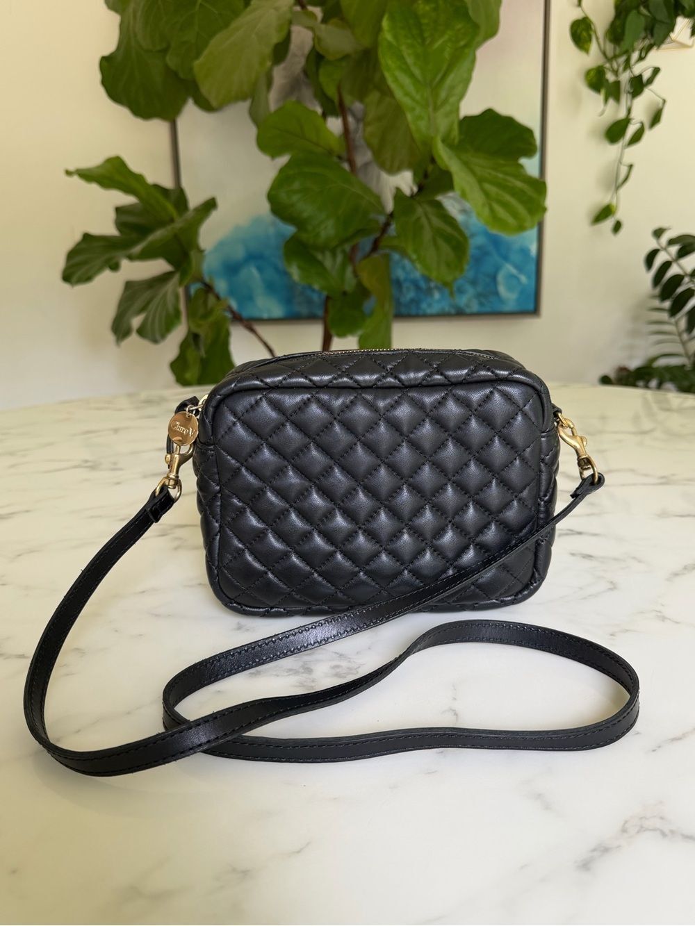 Clare V. Midi Sac Crossbody Bag in Black Quilted Fantastic